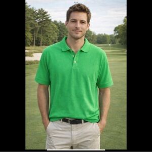 Tiger Hill Green Polo Shirt Men’s Short Sleeve Golf Casual Top